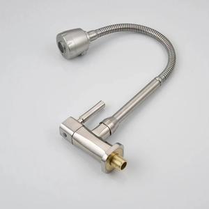 モダンシングルハンドルサテンニッケルキッチン蛇口カエル水平回転ヘッドセラミックバルブコアシングルホールコールドディッシュ洗面台 - Product Image 3