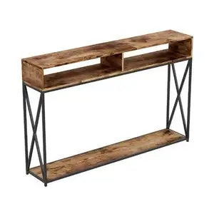 Entry Hallway Industrial Console Table Wooden Pedestal Modern Driftwood Corner With Drawers