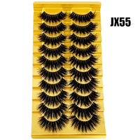 Nouveau 10 paires de cils de vison bande claire cils entrecroisés bande transparente faux cils