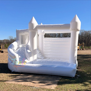 Inflatable lâu đài đám cưới trắng Inflatable thư bị trả lại nhà nhảy lâu đài <span class=keywords><strong>bouncy</strong></span> lâu đài với slide và bóng Pit - Product Image 2