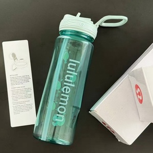 Botella de Agua Deportiva Transparente Lulu, Resistente a Caídas, Portátil, de Color Sólido, Diseño Simple, para Fitness, Aire Libre, Camping y Uso General - Product Image 4
