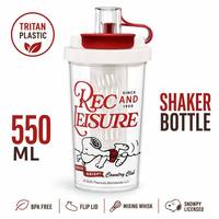 Bouteille d'eau en plastique YWBY Tritan pour enfants, sans BPA, avec couvercle rabattable, paille anti-fuite et fouet mélangeur, 550 ml, motif Snoopy sous licence
