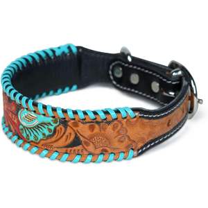 Collier pour chien en cuir de vachette à motif floral fait main, collier confortable pour petits chiens - Product Image 4