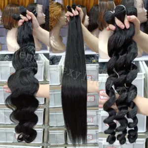 Extensiones de cabello humano brasileño de visón, peluca de cabello humano ondulado con cutícula, venta al por mayor, muestra gratis
