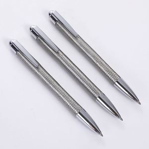 High Quality Custom Logo Printed Woven Steel Barrel Metal Twist Promotional Ballpoint Pen 1.0mm Black/Blue Ink <b>Gift</b> Wholesale - Product Image 1