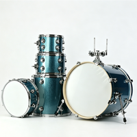 Advanced 5-Piece Jazz Drum Set with 3 Cymbals Heavy Duty Metal & Wood High-End Musical Instrument