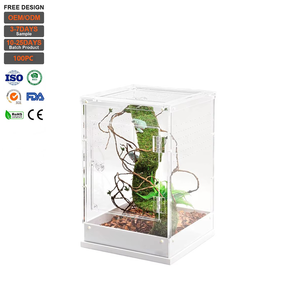 Terrario <span class=keywords><strong>de</strong></span> Acrílico <span class=keywords><strong>de</strong></span> Doble Vía para Reptiles e Insectos con Caja <span class=keywords><strong>de</strong></span> Cría Desmontable, Color Personalizable, Jaula <span class=keywords><strong>de</strong></span> Hábitat DIY - Product Image 1