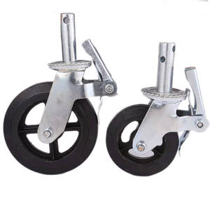 İskele Pu ağır 6 inç 8 inç kauçuk iskele boru sarhoş tekerlek fren ile - Product Image 1