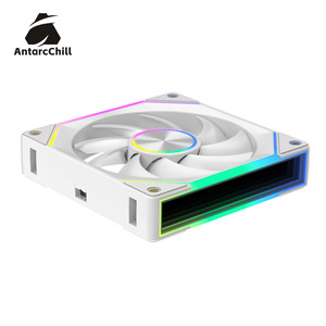 Ventilateur AntarcChill White Daisy Chain avec anneau central CD et miroir latéral, sans outil, modulaire, ARGB, haut débit d'air, OEM d'usine - Product Image 2