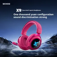 Casque de jeu MCHOSE X9 circum-auriculaire à transducteur dynamique avec longue autonomie pour le divertissement et le gaming