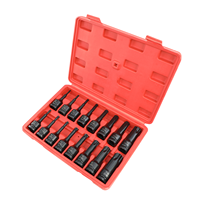 Juego de 16 Puntas de Impacto de Acero al Cromo-Molibdeno de 1/2'' con Punta Torx, Juego de Herramientas Multifuncional