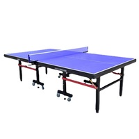 Ensemble professionnel de table de ping-pong pliable portable d'intérieur de haute qualité avec roues
