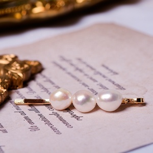 Épingle à <span class=keywords><strong>cheveux</strong></span> vintage en perles d'eau baroques mignonnes et élégantes tissées à la main pour dames - Product Image 6