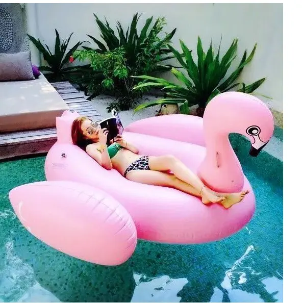 Aufblasbarer Flamingo Pool Float mit Griff Infla tables Toys Pink Water Animal Island Float für Erwachsene & Kinder