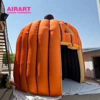 Tente en forme de citrouille, style Halloween personnalisé en usine, pour accessoire de fête à thème, maison de citrouille gonflable durable.