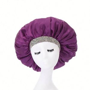 Silky Jewel <b>Extra</b> <b>Large</b> Rhinestone Bling Diamond Satin Bonnet Night Sleep Cap Wrap for Curly Hair Promotion Gift - Product Image 3