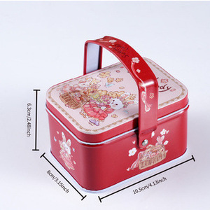 Juego de Cajas de Dulces Rojas de Metal, 301-500 ml, Temáticas para Año Nuevo y Bodas, Contenedor de Almacenamiento para Regalos - Product Image 3