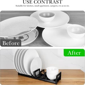 Newly Kitchen Sink Caddy PP Plastic Standing Non-Folding Single Tier Flexible Design Dish <b>Plate</b> Drying <b>Rack</b> - Product Image 3