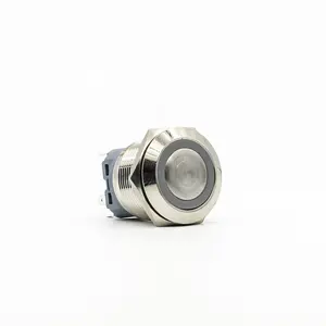 Nhà Máy Giá Có Thể được Tùy Chỉnh 22Mm Đầu Phẳng Vòng Ánh Sáng Pin Không Thấm Nước Kim Loại Thép Không Gỉ Nút