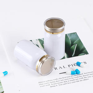 Bottiglia bianca <span class=keywords><strong>con</strong></span> coperchio in oro bottiglia di plastica per detersivo in plastica per spezie e vitamine per imballaggio - Product Image 1