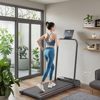 Caminadora Eléctrica Plegable Portátil Mini con Pantalla LED, Motor de 1.0 HP, Velocidad de 0-8 km/h para Ejercicio Aeróbico en Casa