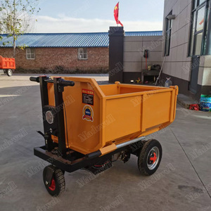 Camion benne hydraulique orange à poussée manuelle, design compact, mini véhicule utilitaire agricole - Product Image 2