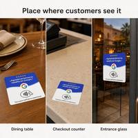 Carte NFC en acrylique espagnole NTAG213 RFID 13,56 MHz programmable, étiquette tactile étanche pour affichage de table en entreprise ou hôtel