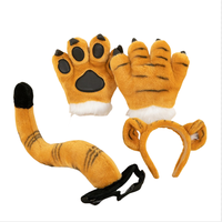 Halloween fête cosplay tigre animal réaliste queue & bandeau & gant super doux et fourrure tissu peluche jouet en gros