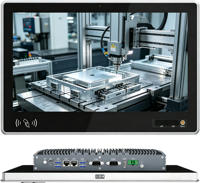 10.1 Inch Fanless Industrial Panel PC IP65 All-in-One Touch 1280x800 Windows 10 Pro with Camera Intel Core I3 16GB RAM