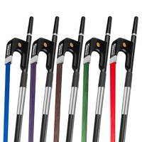Archets de contrebasse multicolores en fibre de carbone avec crin de cheval véritable, grenouille en ébène, contrebasse verticale, Arcos, OEM personnalisé
