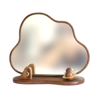 Coiffeuse en bois pour dortoir d'étudiantes avec miroir simple, miroir de maquillage décoratif portable pour bureau - Personnalisable