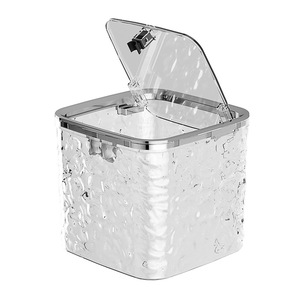 Luxury Transparent Plastic Desktop Trash Can Lid Accessible <b>Push</b>-Type Storage Bucket Standing for Home Desk <b>Car</b> Mounting - Product Image 4