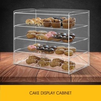 Vitrine de comptoir en acrylique transparente, portable et légère, pour pâtisseries et aliments, facile à assembler
