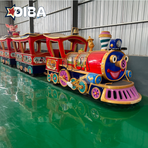 Tren eléctrico sin rieles de Metal Rojo Negro Centro comercial Paseo en tren para niños Paseos en tren eléctrico para niños - Product Image 1