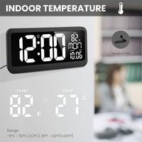 LED-Wecker mit großem Display Innen thermometer Schlummer zeit kalender Hintergrund beleuchteter Temperatur monitor Wand Digitaluhr