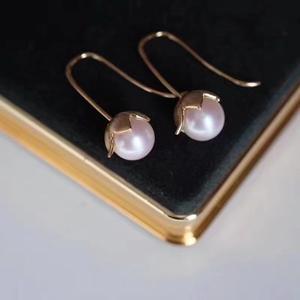 Accesorios de Plata S925 para Perlas DIY, Soporte Hueco para Pendientes con Perlas Redondas de 8-9mm, con Pendientes Elegantes de Perlas 21705 - Product Image 4