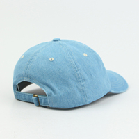Casquette de baseball en denim avec logo brodé personnalisé, ajustable, non structurée, pour sports de plein air, style papa