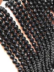 Cuentas redondas facetadas de ónix negro natural Super Sparkle Faceted Sparkle Tamaño de 6mm y longitud de 15 pulgadas - Product Image 5
