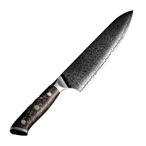 Couteau de chef artisanal avec manche en bois, couteau de cuisine à lame en carbone et en damas, couteau de chef artisanal en damas sur mesure pour la cuisine - Product Image 5