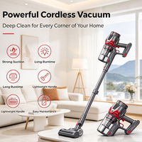 Aspirateur-balai sans fil pour la maison et l'hôtel, pour sols en bois dur, tapis, nettoyage des animaux domestiques, fonction sèche