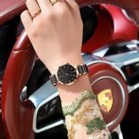 Montre analogique à quartz pour femme Poedagar 505, boîtier élégant en acier inoxydable rose, bracelet en acier inoxydable, étanche 30 m
