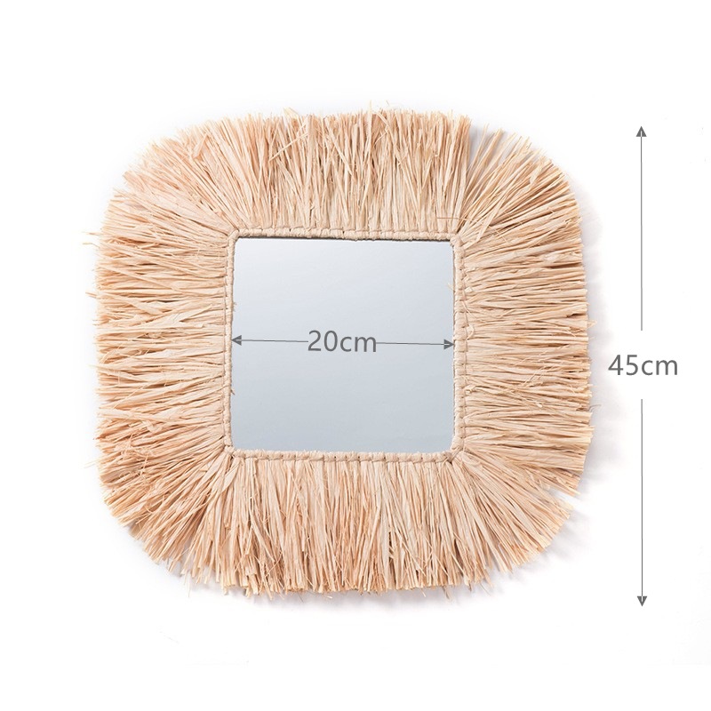 XH21-180 Square Raffia Mirror