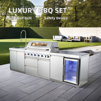 LUOQI LQ-B801 2025 Barbecue à gaz extérieur moderne en acier inoxydable 90000 BTU, allumage piézo, chauffage rapide, 96x45.5cm, prix usine