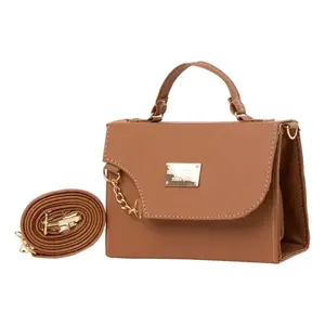 Bolso Bandolera Gadea para Mujer, Color Camel, Minimalista, con Correa de Cadena, 17x6x11cm, para Uso Diario en Otoño - Product Image 3