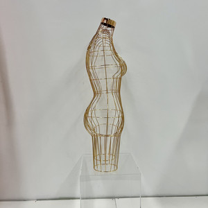 Maniquí de <span class=keywords><strong>Mujer</strong></span> con Torso de Hierro, Pecho Grande, Parte Superior Dorada, Maniquíes de Alambre Metálico, Talla Grande, Soporte de Metal para Vestidos - Product Image 2