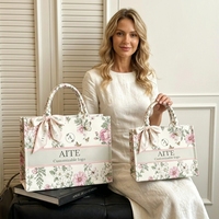 Sacs fourre-tout en toile réutilisables, personnalisables, de taille moyenne, avec motif de lettres personnalisé dissimulé, pour la plage ou comme cadeau, vente en gros