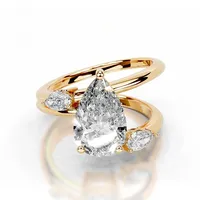 Bague en argent sterling 925 MuShan Designer Jewelry, avec moissanite ronde, magnifique bague pour femmes, plaquée or 18 carats, MST Patent Fine Rings