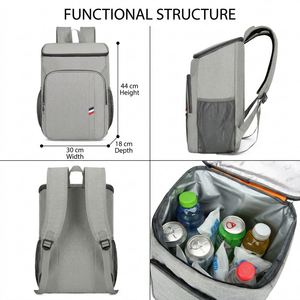 Custom Logo Insulated <b>Cooler</b> <b>Backpack</b> Waterproof Travel Thermal Bag Picnic Hiking Women Men Large Capacity Leak-proof Urban Work - Product Image 4