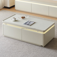 670309 Quanu Ensemble de meuble TV et table basse de bonne qualité avec table basse et meuble TV couleur café clair pour salon moderne et luxueux