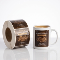 Étiquettes autocollantes en vinyle brillant pour rouleaux de café, étiquettes pour gobelets et bouteilles, étiquettes imperméables pour emballages de produits
